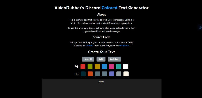 Discord Colored Text Generator